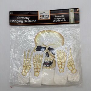 Vtg Halloween Stretchy Hanging Skeleton Decoration Tissue Paper Amscan Unopened